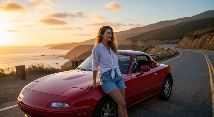 Women with Mazda MX-5 Miata